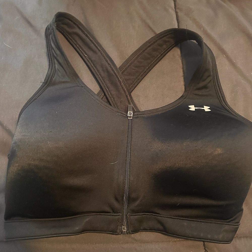 Under Armour Black Zip-Front Sports Bra